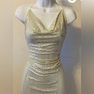 Divided Sparkling White Mini Dress